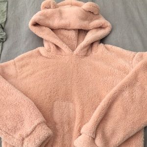 SHEIN NWOT Blush pink fluffy sweatshirt sz XS New w/o tags